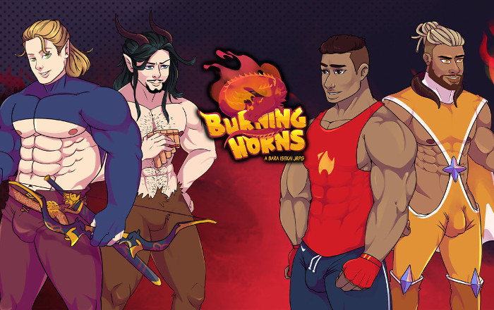 Couverture du jeu Burning Horns: A Bara Isekai JRPG