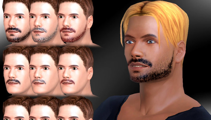 Personnalisation d’un visage masculin avec coiffures et barbes.