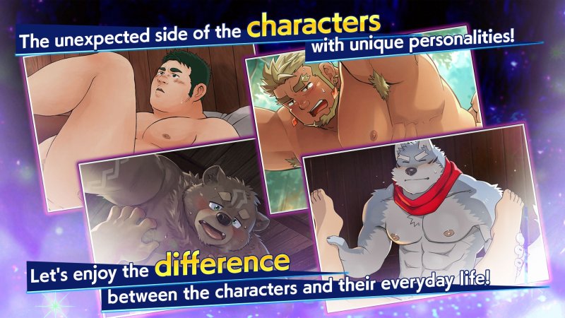 Montage de recrutement avec personnages masculins fantastiques musclés.