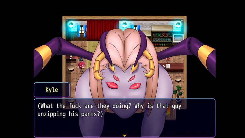 Dialogue narratif et illustrations de personnages du jeu de rôle furry.