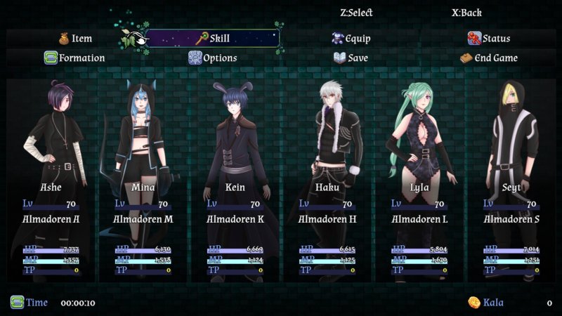 Liste de personnages RPG avec aventuriers masculins et féminins de fantasy sombre.