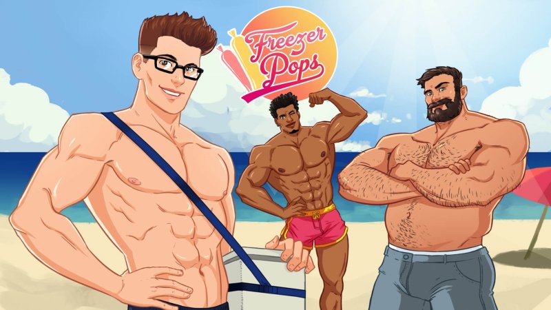 Illustration promotionnelle de groupe avec personnages masculins adultes musclés.