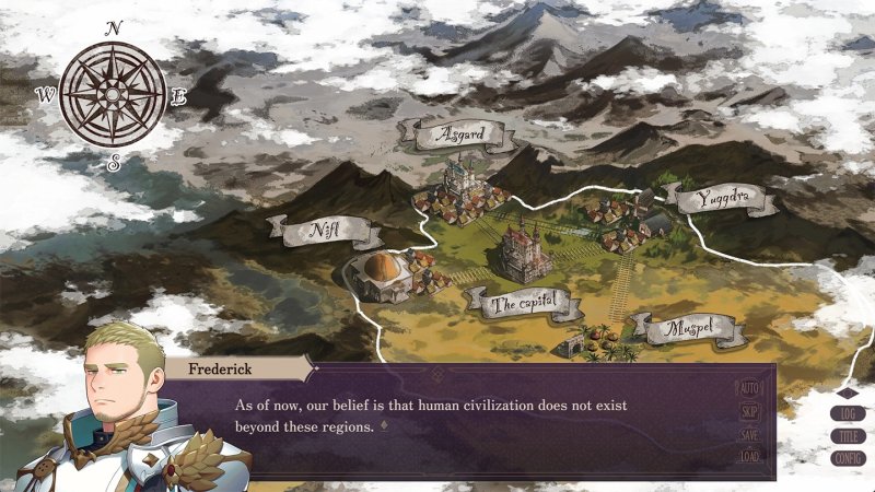 Carte dessinée d’un village fantastique dans le visual novel.