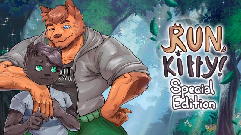Couverture promotionnelle de Run, Kitty! Special Edition avec deux personnages furry.