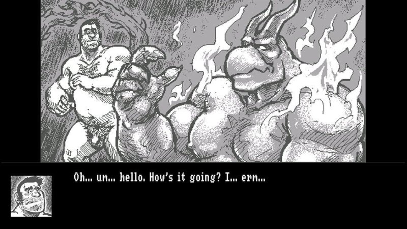 Passage de ville fantastique illustré avec panneau de dialogue.