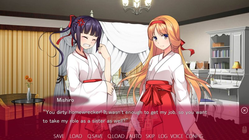 Dialogue anime en intérieur avec deux personnages du sanctuaire.